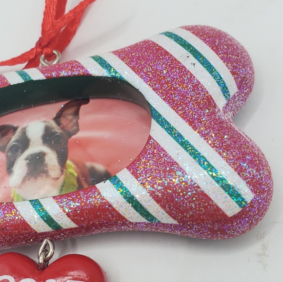 Dog Puppy ORNAMENT SMALL Photo Frame Christmas ORNAMENT 2015 Heart Love - Picture 4 of 7